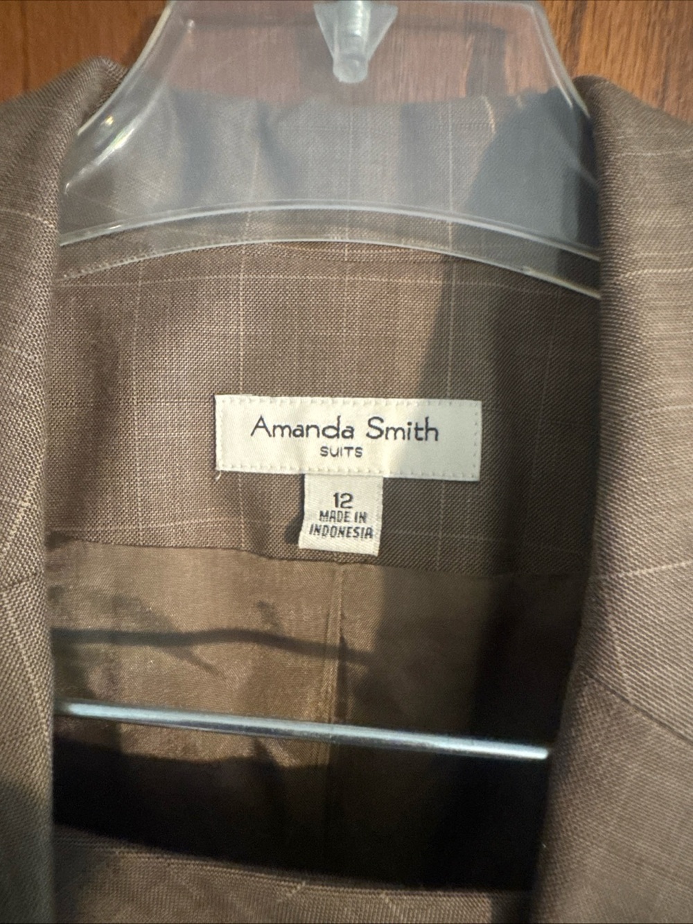 Amanda Smith Brown Windowpane Women's Suit Blazer